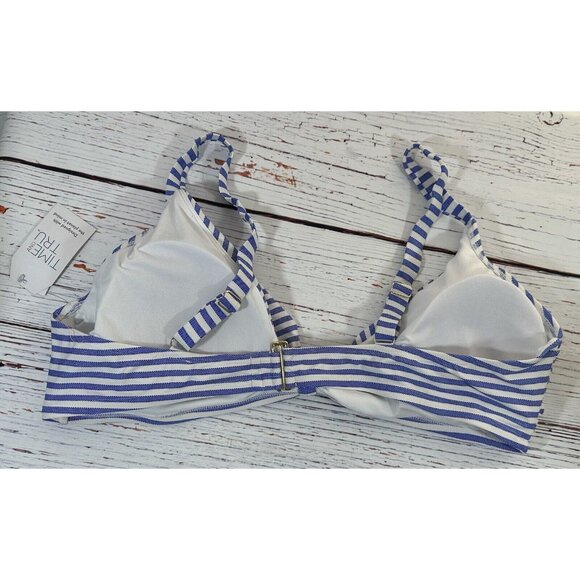 NEW Time and Tru Bikini Womens Plus Size 3X Swim Top & Bottoms Set Blue Stripes - Picture 13 of 16